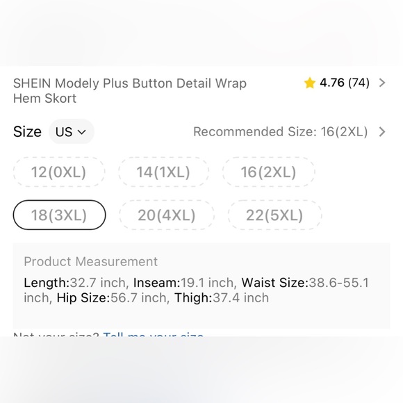 2/$15❗️NWOT SHEIN Cute wrap front skort. - Picture 7 of 7